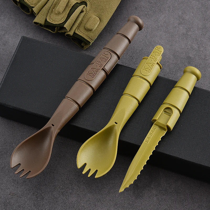 Mini EDC Tactical Tableware, Multi-functional Tools, Forks, Spoons, Knives, Combination, For Camping, Hiking, Outdoor, Halloween