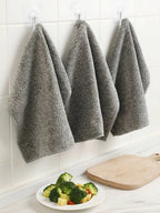 1/100PCS Gray Bamboo Charcoal Thickened Super Absorbent Dishcloth Anti-grease Kitchen Wiping Rags Microfiber Cleaning Cloths