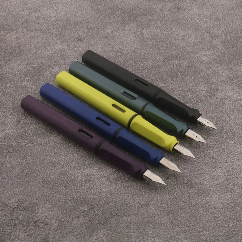 1pc Matte Purple Fountain Pen Plastic EF/F Nib Frosted Fluorescence Green Stationery School Office Supplies Ink Pens