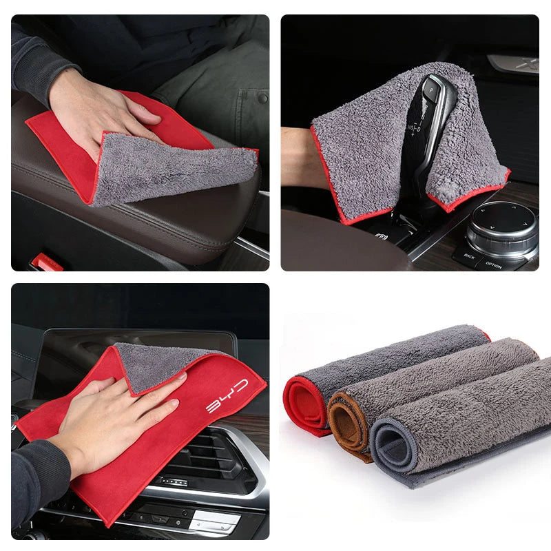 Microfiber Car Towel Super Absorbency Cleaning Care Cloth For BYD Tang F3 E6 Atto3 Yuan Plus Song Max F0 G3 I3 Ea1 Dmi 2din S7