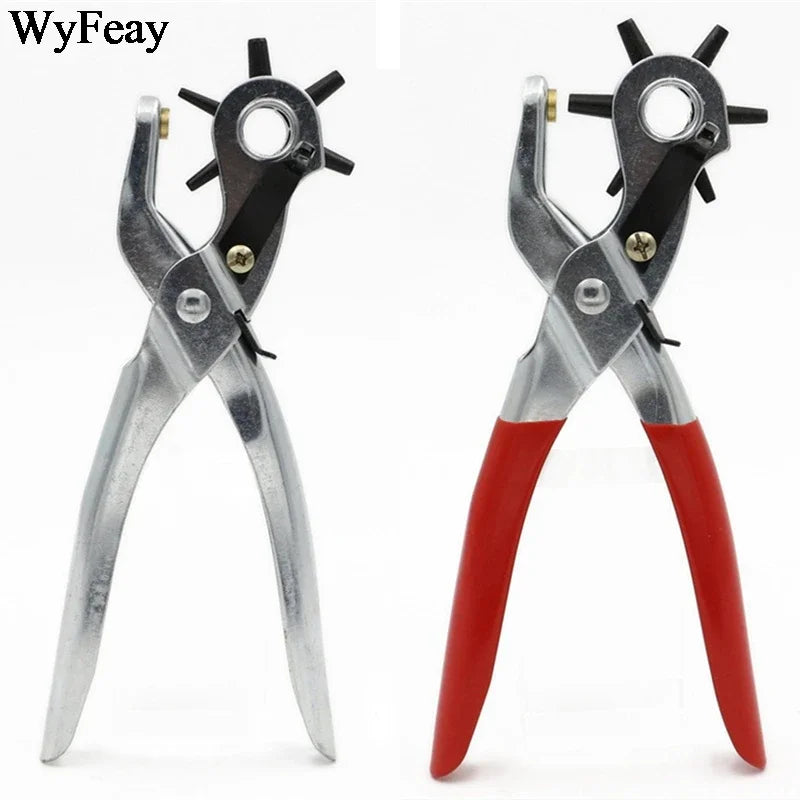 Leather Craft Tools Belt Hole Punch Plier Eyelet Puncher Revolve Sewing Machine Setter Tool Watchband Strap Household Paper DIY