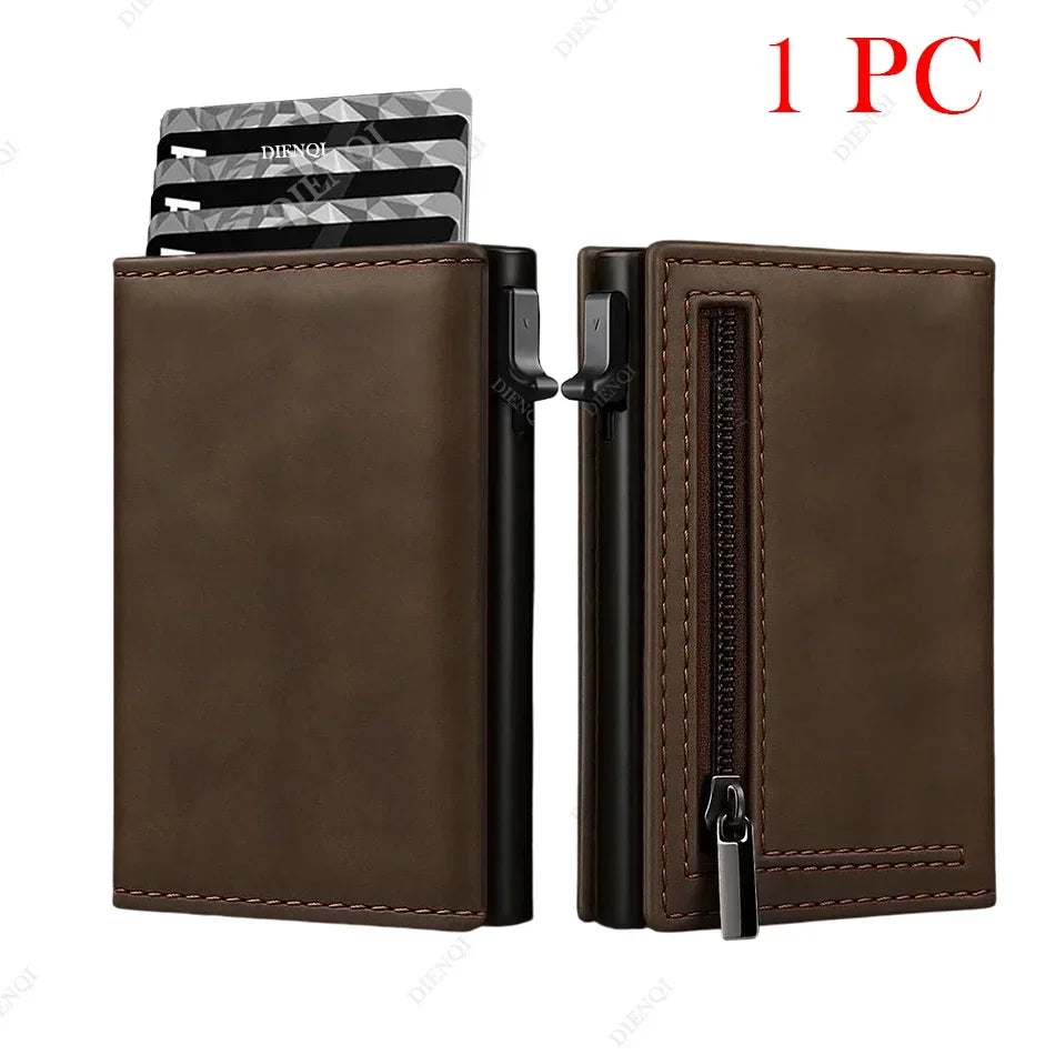 Rfid Credit Card Holder Money Bag Luxury Carbon Fiber Id Bank Cardholder Coin Purse Minimalist Wallet for Men Carteira Masculina