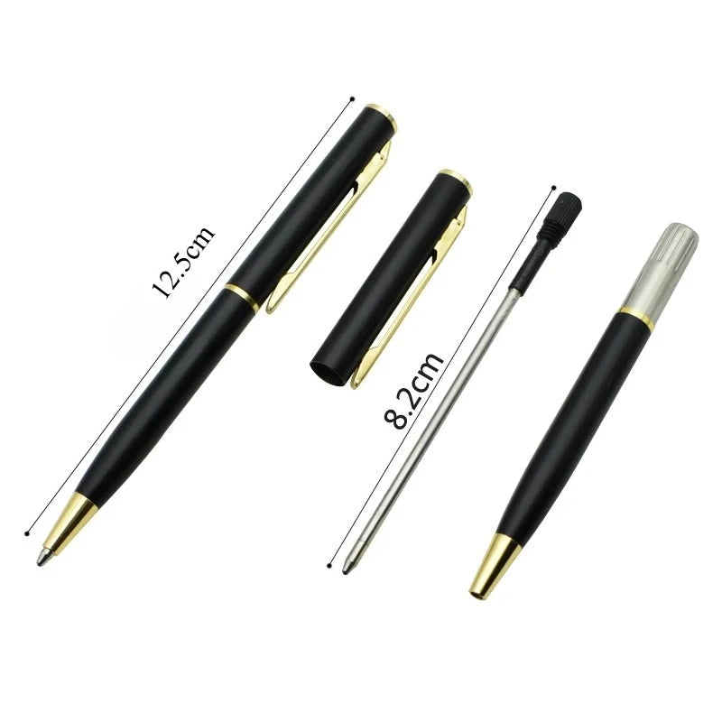 Mini Rotating Pocket-size Ballpoint Pen Metal Material 0.7mm Black Blue Ink Refill Ballpen Office School Supplies Stationery