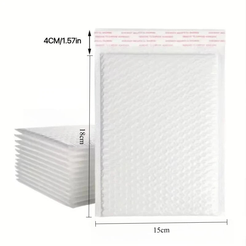 10pcs Composite Pearlescent Film Bubble Bag White Garment Packaging Express Bag Thickened Envelope Foam Waterproof Bubble Bag