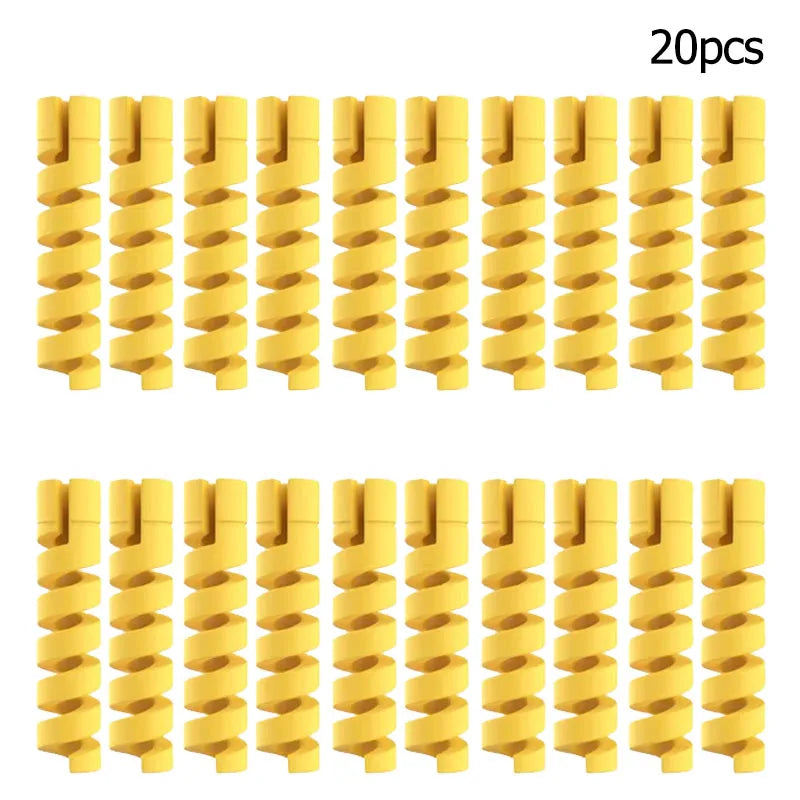 10pcs Cable Protector Silicone Charge Cable Spiral Winder Wire End Cord Savers Cover For Phone USB Charger Cable Accessories