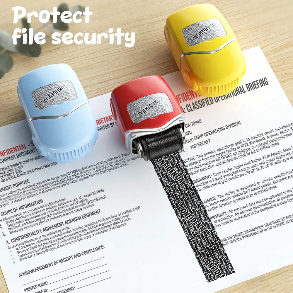 Car Styling Identity Theft Protection Roller Stamp • Confidential Roller Stamp • Easy Coverage for Personal Information Anti-Lea
