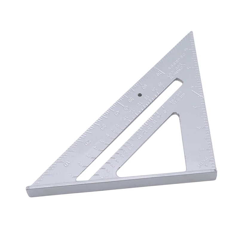 7 Inch Aluminium Alloy Triangle Ruler Measurement Tool Carpenter Set Square Angle Woodworking Try Square