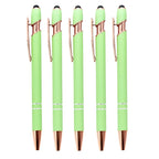5-10 Pack 2-in-1 Stylus Pen, Retractable Ballpoint Pen w/ Stylus Tip for Touch Screen, Metal, 1.0mm Black Ink