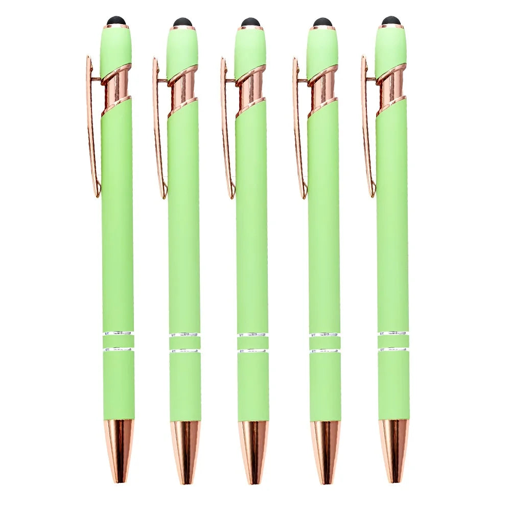 5-10Pieces Ballpoint Pen with Stylus Tip, Metal, 2 in 1 Stylus Ballpoint Pen 1.0 mm Black Ink  for Smartphone, Tablet
