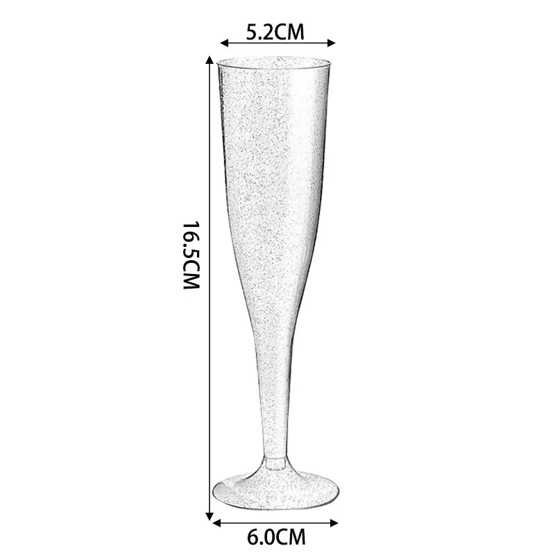 100pcs 5oz Disposable Cups Sparkling Champagne Bar Cups Plastic Champagne Flutes Clear Toasting Glasses for Weddings Party