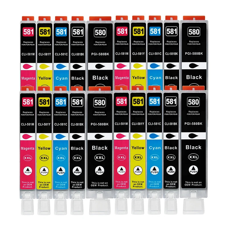 PGI-580 XL CLI-581 Ink Cartridge For Canon 580 581 XXL Compatible PIXMA TS705 TR7550 TR8550 TS6150 TS8150 9150 TS9155 Printer