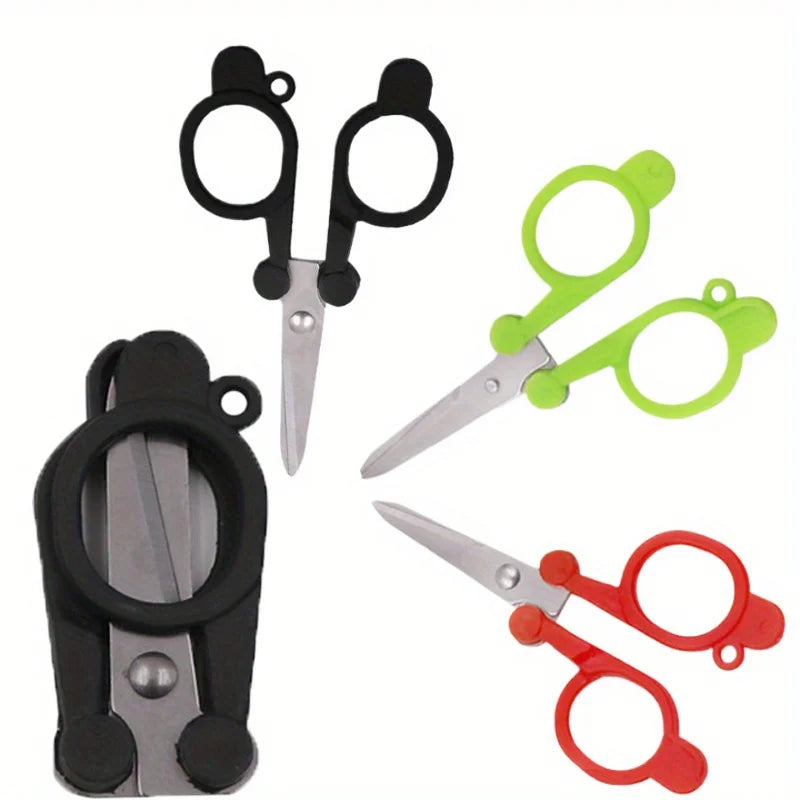 1pc Folding Scissors Mini Stainless Steel Pocket Scissors for Travel, Outdoor, Home, Office(3 Colors)