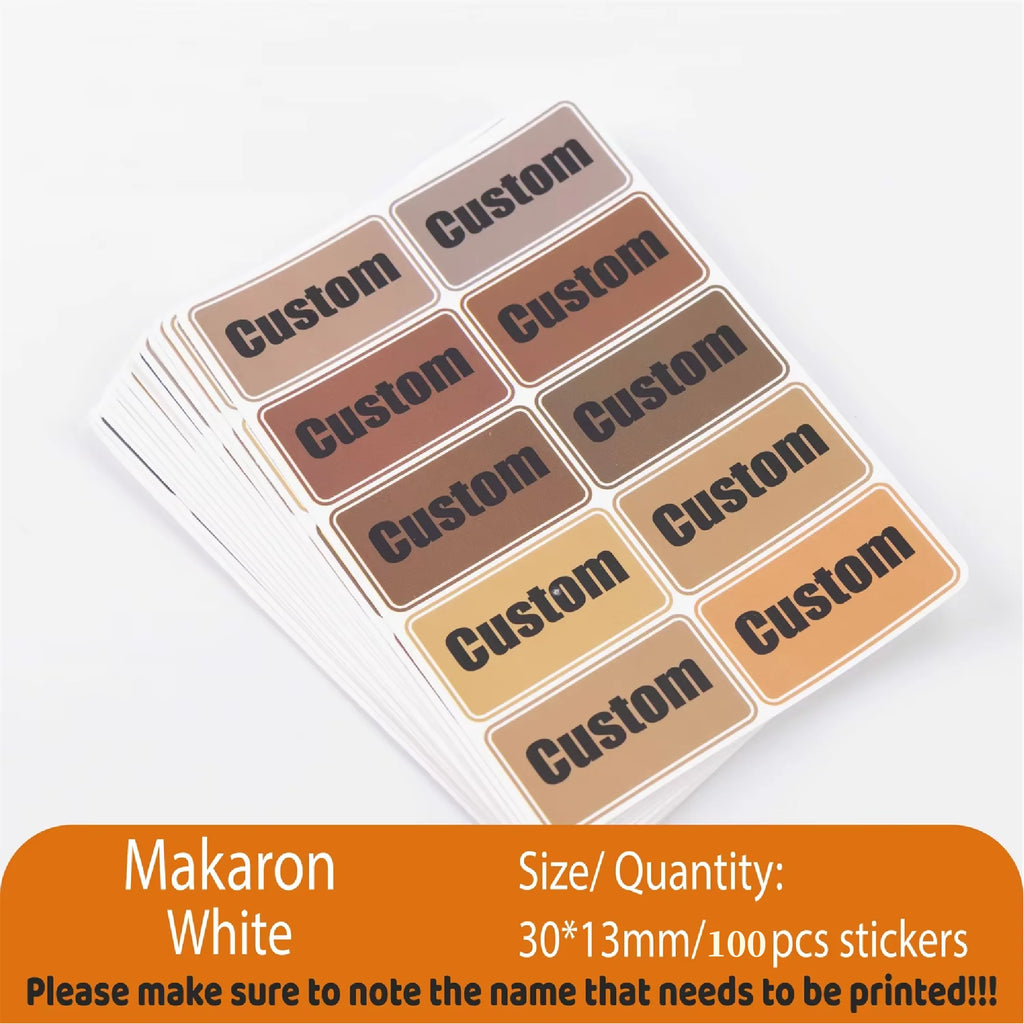Custom Kawaii Name Tag Sticker Waterproof Stickers Decals Personalized Label for Children School Stationery Bottle