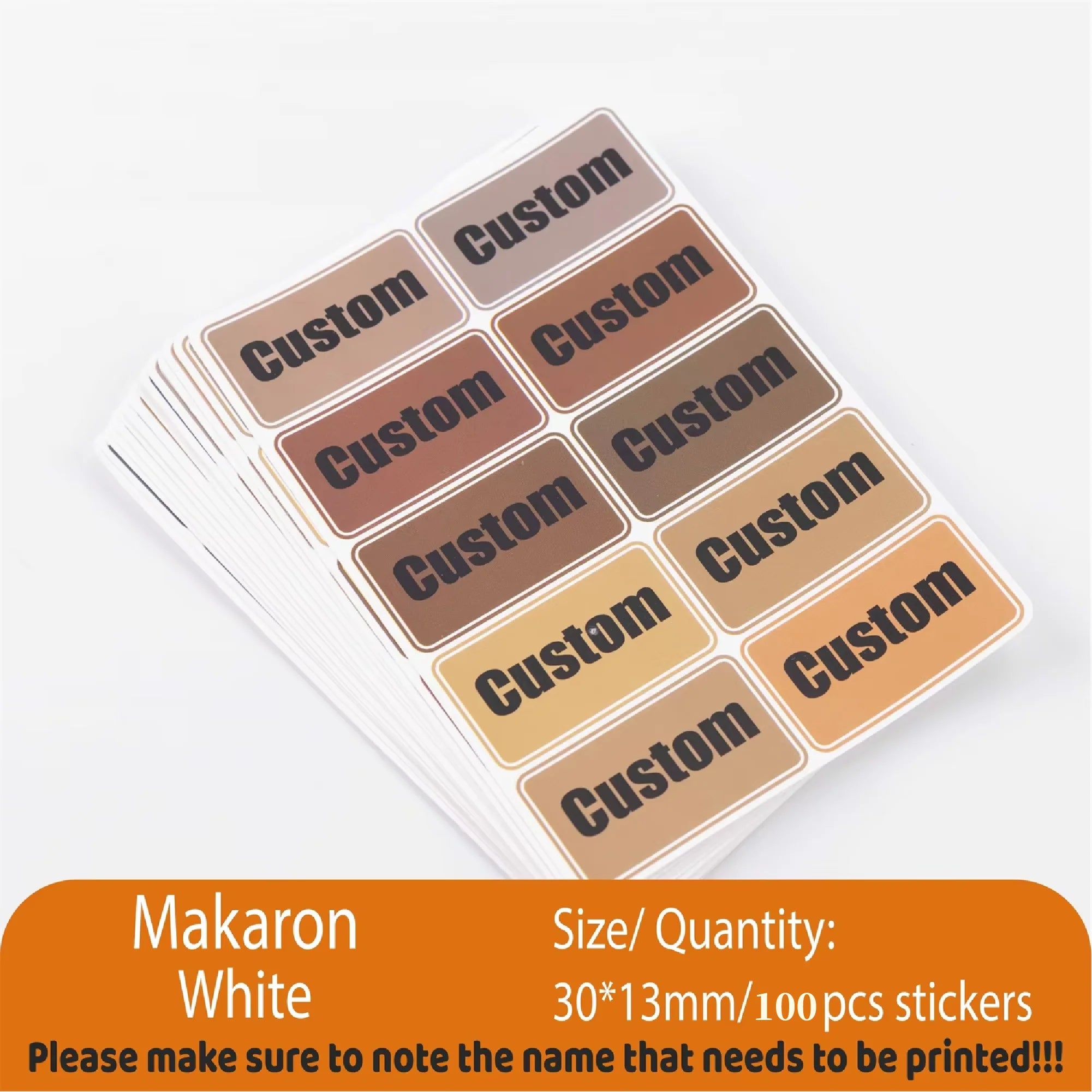 Custom Kawaii Name Tag Sticker Waterproof Stickers Decals Personalized Label for Children School Stationery Bottle