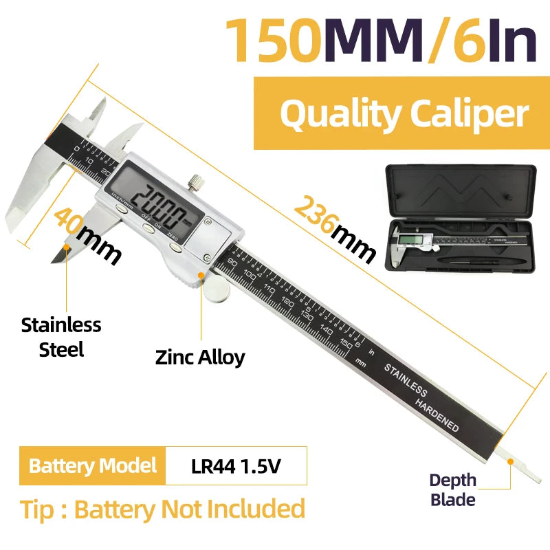 Metal Caliper Digital Caliper Stainless Steel Digital Pachymeter Digital Micrometer Vernier Calipers Metal Gauge Measuring Tools