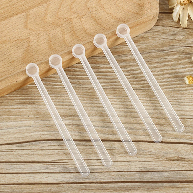 50Pcs 0.25ml Teaspoon Plastic Micro Tiny Little Measuring Spoons for Cosmetics Powders Glitter Seasoning Measurement Tools