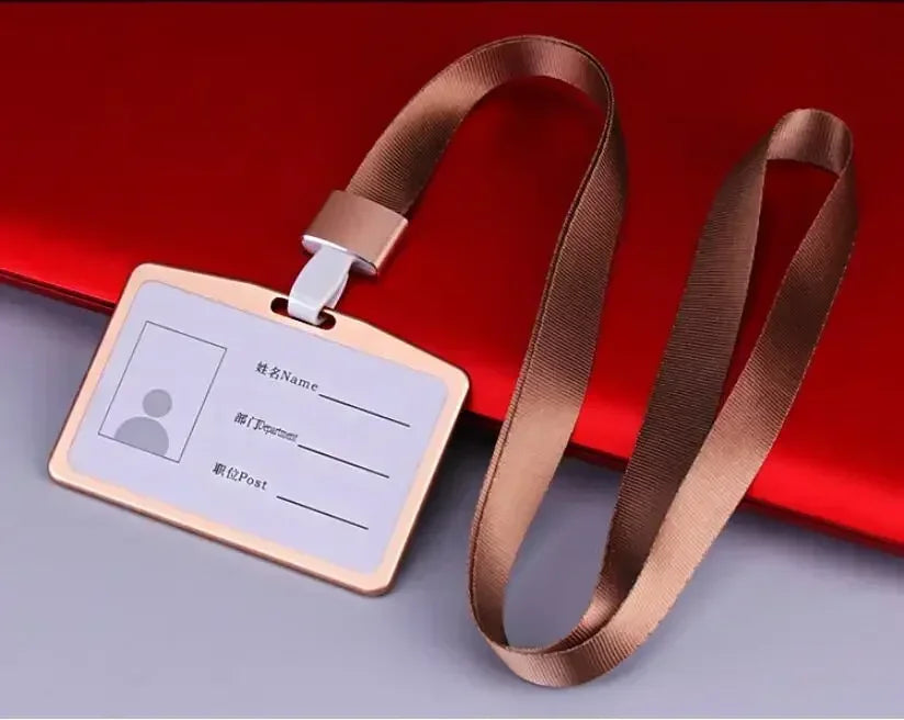 Aluminum Alloy Card Cover Case Women Men Work Name Bank ID Card Holders Business Badge Case Credit Card Badge Case Bag Pouch