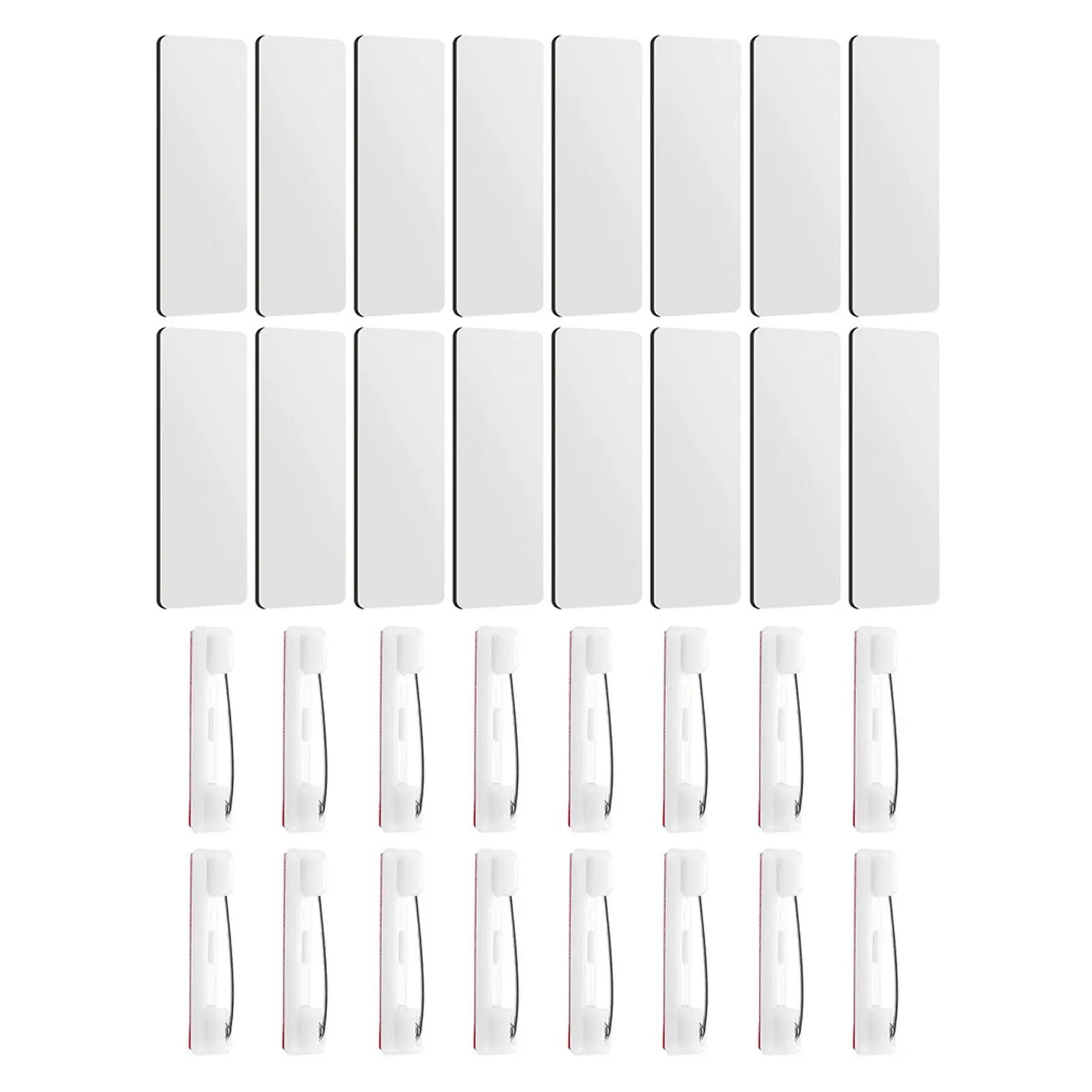 16pcs Name Badge Blank Id Badges Diy Sublimation Pin Back Office Workers Student Reusable Magnetic Tag Hard Board Craft Supply