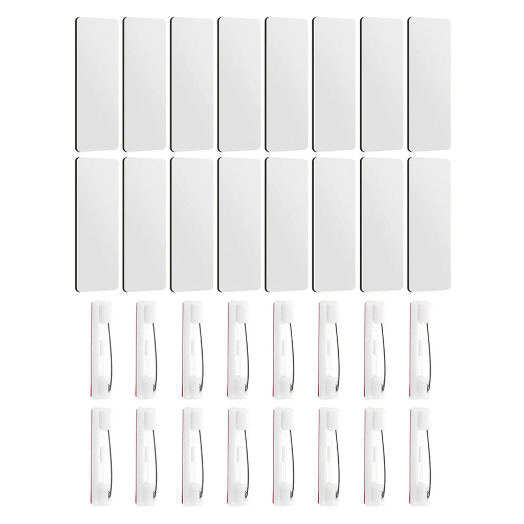 16pcs Name Badge Blank Id Badges Diy Sublimation Pin Back Office Workers Student Reusable Magnetic Tag Hard Board Craft Supply
