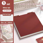 Multifunctional 120 Pages Loose-leaf Notebook Color Detachable Diary Book Grid Inner Pages Flip Up Hand Account Book Students