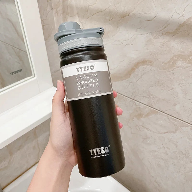 TYESO 600/750ML Thermos Bottle Stainless Steel Vacuum Flask Travel Cup Insulated Water Bottle Sport Thermal Mug Hot & Cold Mug