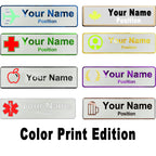 Custom Name Badge Engraved Personalized Name Plate Stainless Steel Custom Name Tag with Magnetic Pin Back Pin Clip
