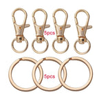 10/20Pcs Swivel Clasps Set Lanyard Snap Hooks with Key Chain Rings Keychain Clip Hooks for DIY Necklace Bracelet Chain Supplies
