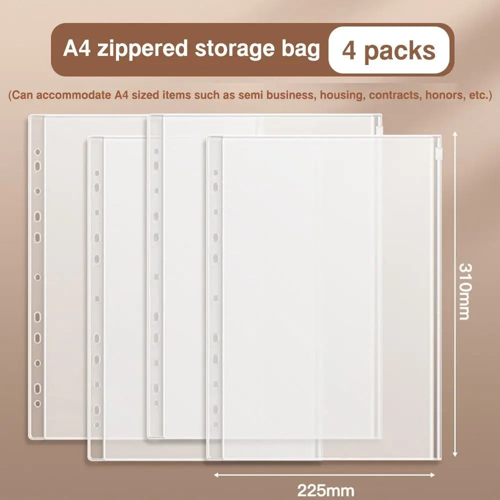 Multifunctional PP Storage Booklet Loose Leaf A4/A5/B5 Binder Family ID Storage Bag Dustproof Photo Album School