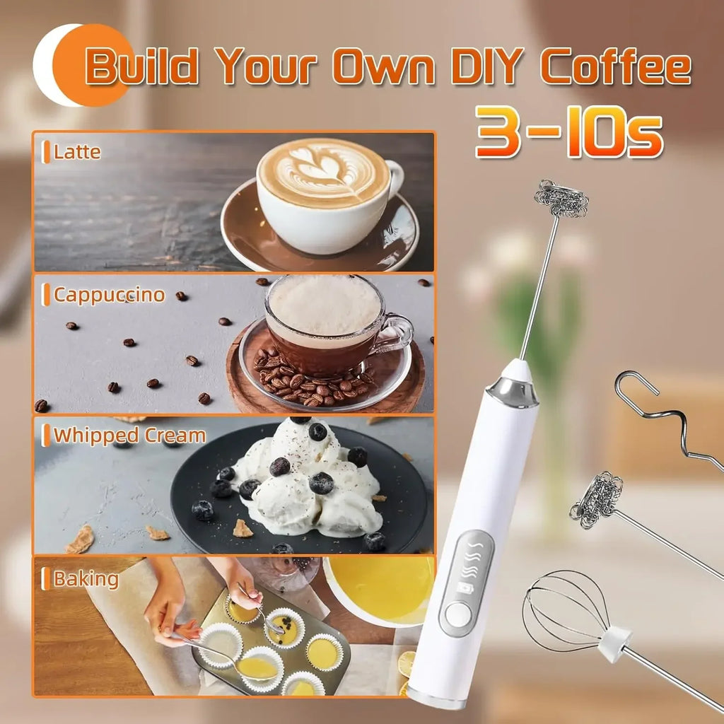 Egg Beater Handheld Electric Milk Frother Maker Drink Foamer Mixer Coffee Creamer Whisk Frothy Stirring Home Kitchen Gadgets