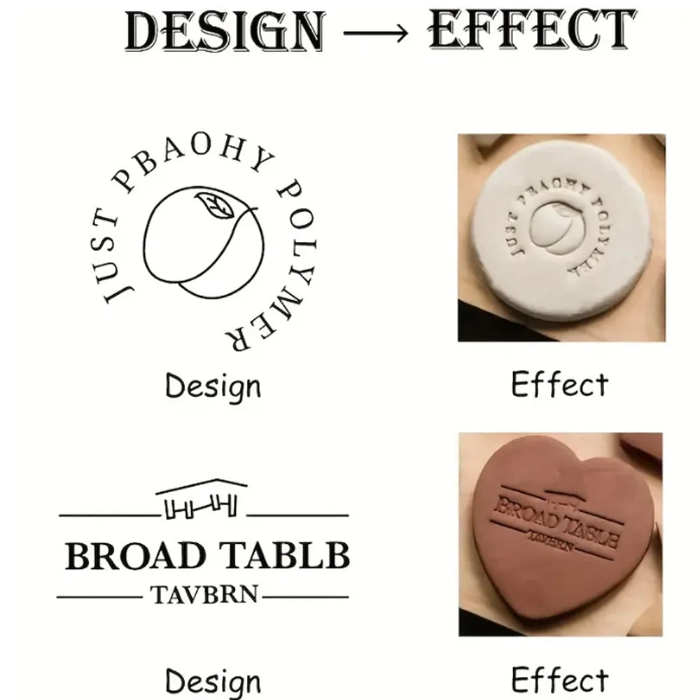 Custom Pottery Stamp for Clay Stamps Personalized Logo & Design Maker,Perfect for Ceramics Logo Design Seal (2.5cm- 5cm)