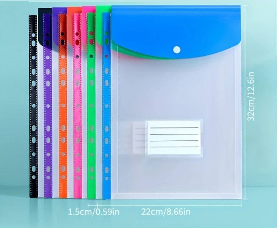 3-6pc 11Hole Binder Ring Folder A4 Large Capacity Loose Leaf Folders Portable School Student Exam Paper Storage Office Organizer