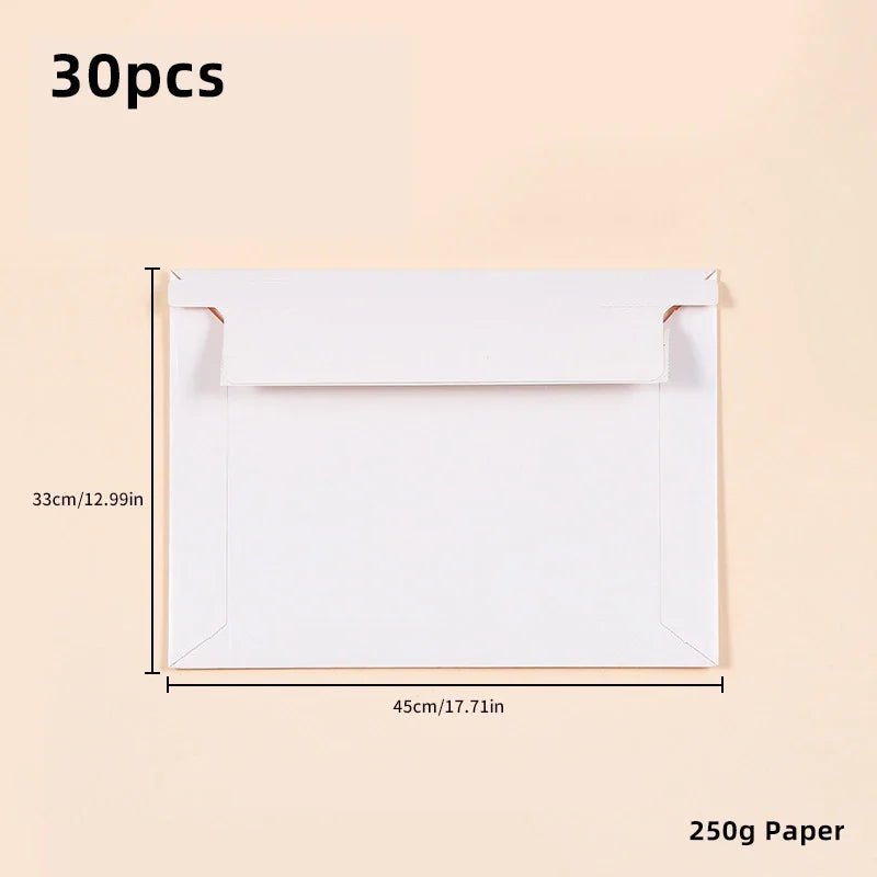 30pcs Envelope A3 A4 A5 A6 Postcards Message 250g Kraft Paper Autohesion Invitations Business Letters Express File Storage Bag