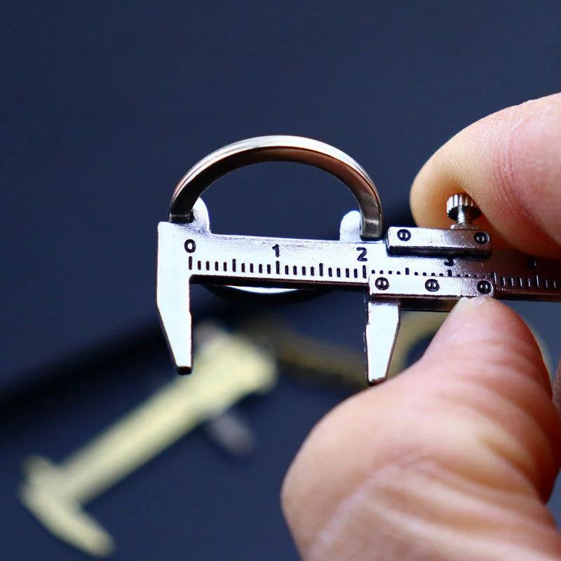 New Fashion Car Key Mini Vernier Caliper Portable 0-40mm Keychain Measuring Gauging Tools Car Turbo Key Chain Ring Ruler Caliper