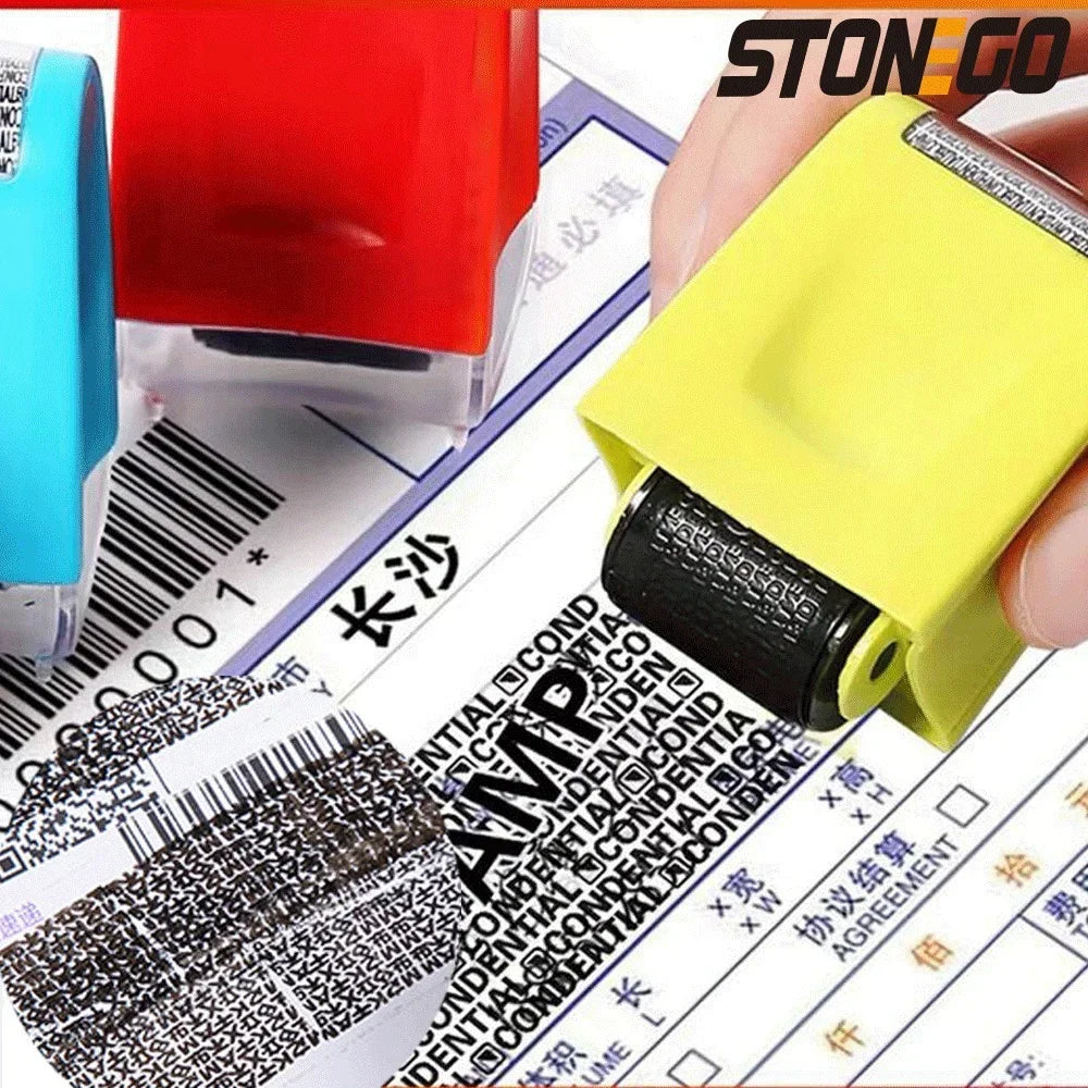 Roller Privacy Seal Anti-Leakage Confidentiality Stamp for Personal Information Face Sheet Courier Use