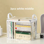 Foldable book box student dormitory classroom book organizer transparent waterproof household book organizing storage box