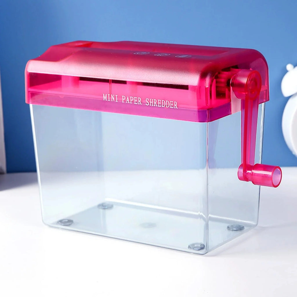Hand Shredder Hand Crank Portable Mini Paper Cutting Tool Transparent Documents Paper Cutting Tool Birthday Gift Home Office
