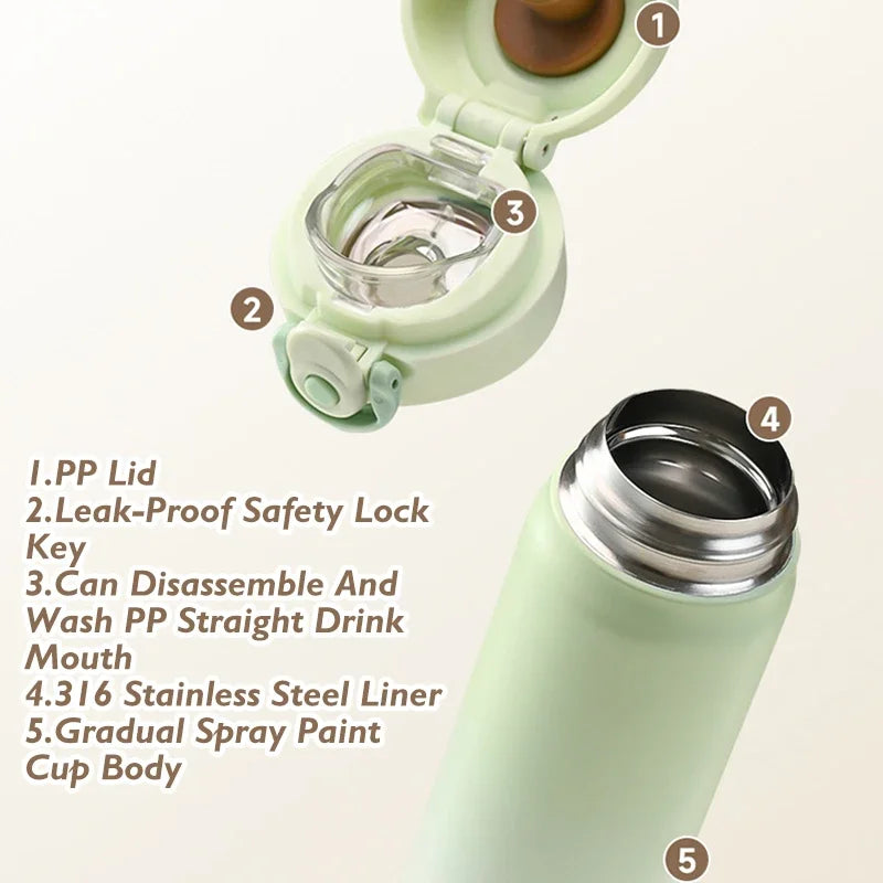 500ml large capacity thickened 316 stainless steel vacuum Thermal insulation portable Tumbler Thermos Water bottle Coffee cup