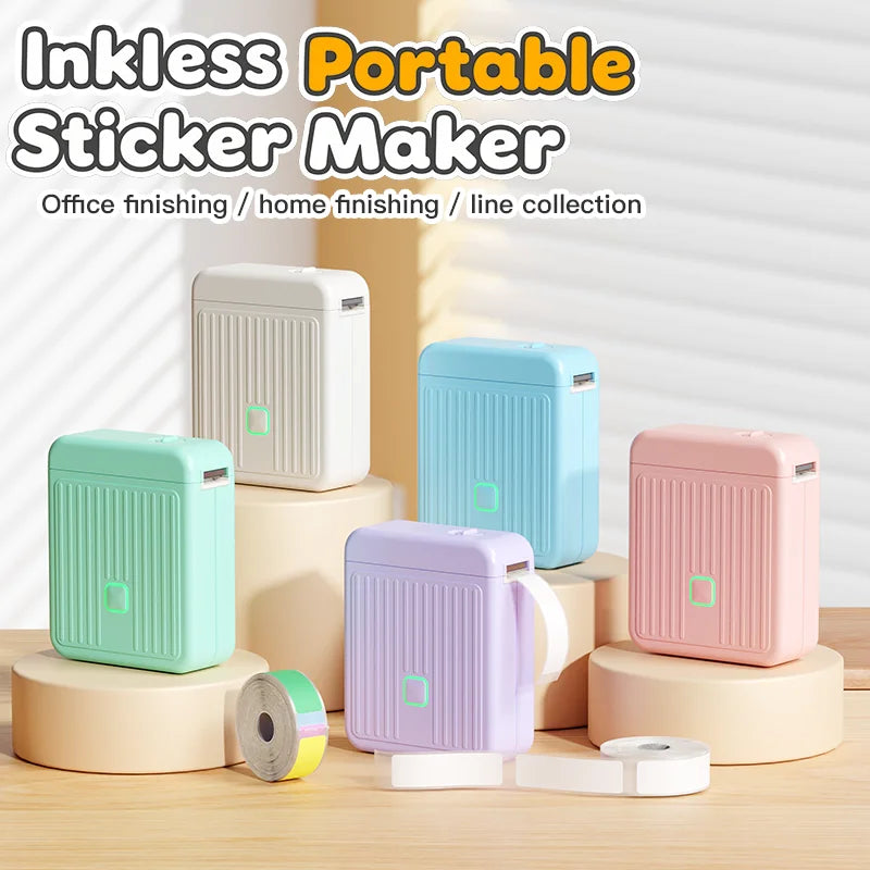 DOLEWA T01 Label Printer Portable Mini Thermal Printer Without Ink Bluetooth Wireless Labeling Machine DIY Barcode Sticker