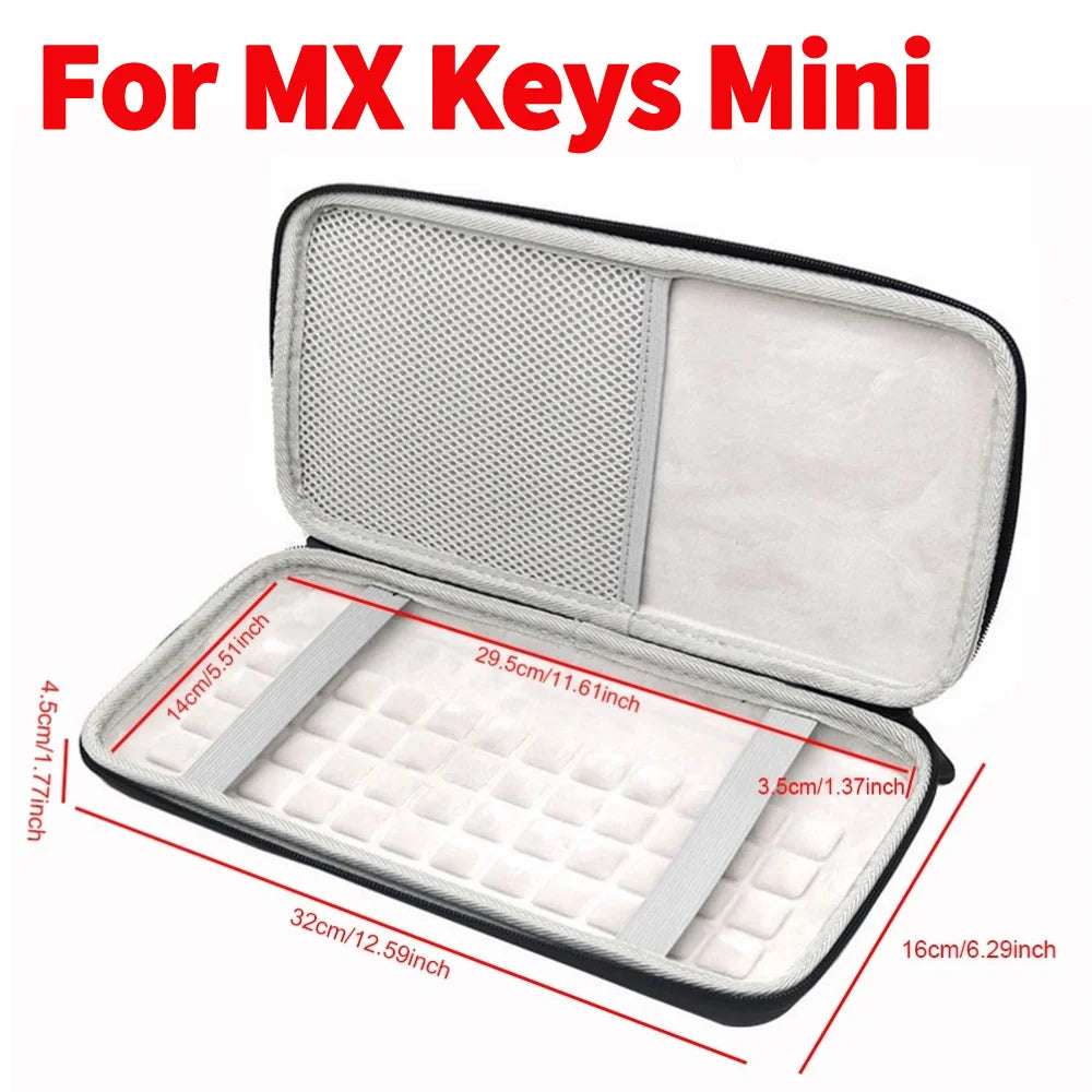 Carrying Case for MX Keys S Wireless Keyboard Storage Case Shockproof EVA Hard Case Illuminated Keyboard Storage Bag