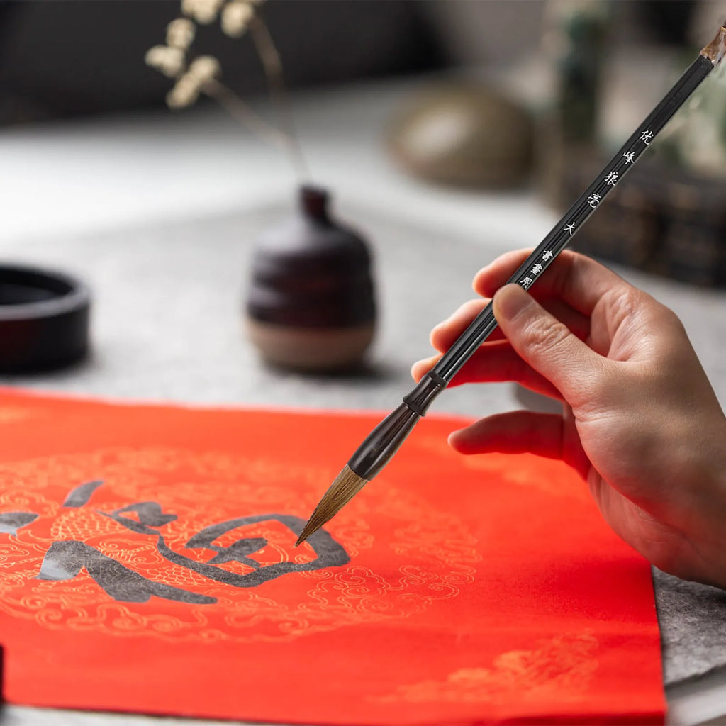 6Pcs Chinese Calligraphy Brush Set Professional Sumi Ink Brushes for Beginners Traditional Painting Writing on Rice Paper