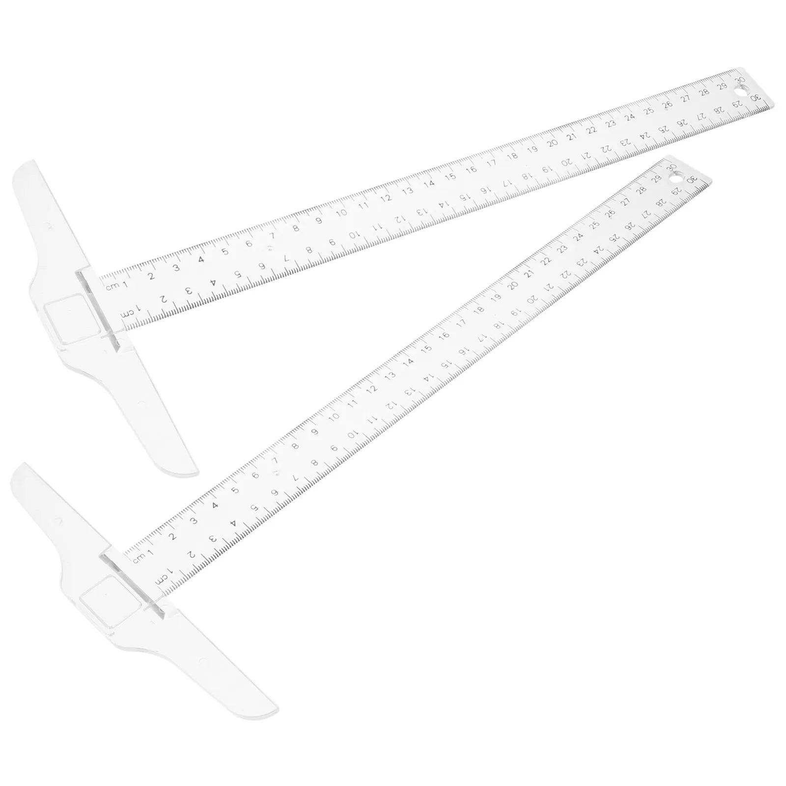 2Pcs Ruler Plastic Drafting T Shape Ruler Accurate Measuring Square for Artists Designers Woodworking Architects