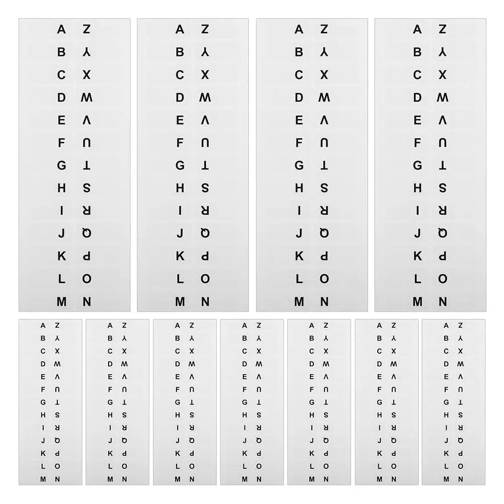 10 Sheet White Writable Index Tabs Strong Adhesion Alphabet Stickers for Quick File Book Notebook Classification Dictionary