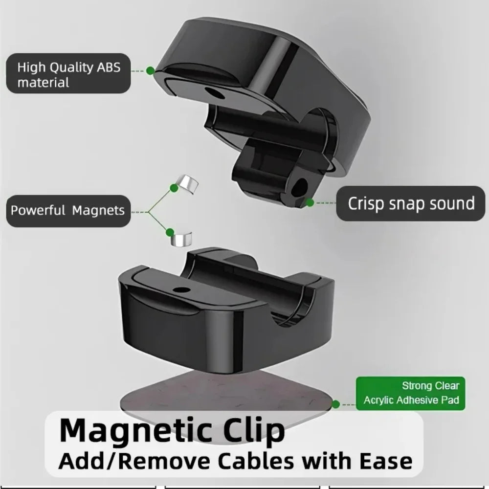 3/6/12PCS Portable Magnetic Cable Clips Cable Protector Desk Tidy Management Clips For Mouse Earphone Wire Organizer Cable Stand