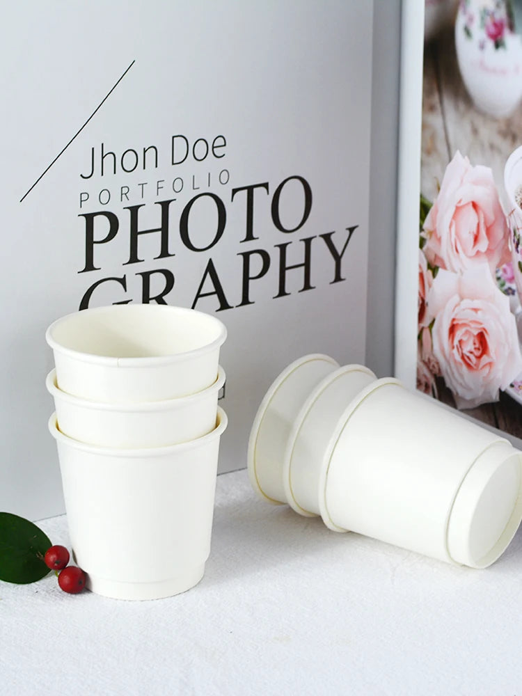 100pcs/pack 4oz 100ml Disposable Paper Cup Espresso Cup  Coffee Cup High Quality Double layer Paper Cup