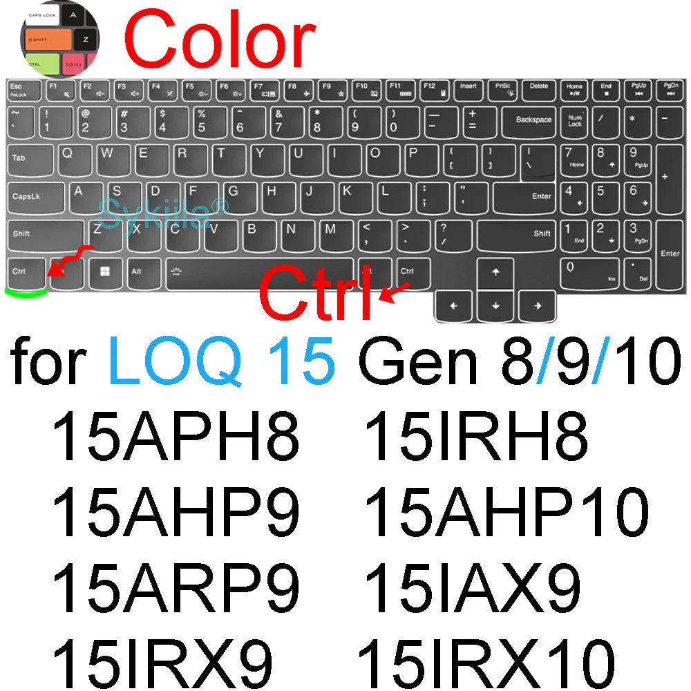 Keyboard Cover for Lenovo LOQ 15 16 17 Gen 11 10 9 15AHP11 15IHP11 15AHP10 15ARP10 15IRX10 17IRX10 Silicone Protector Skin Case