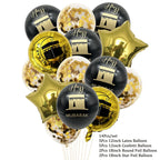 Black Gold Hajj Mubarak Disposable Paper Plates Cups Napkins Banner Balloons Home 2026 Eid Mubarak Islamic Muslim Party Supplies