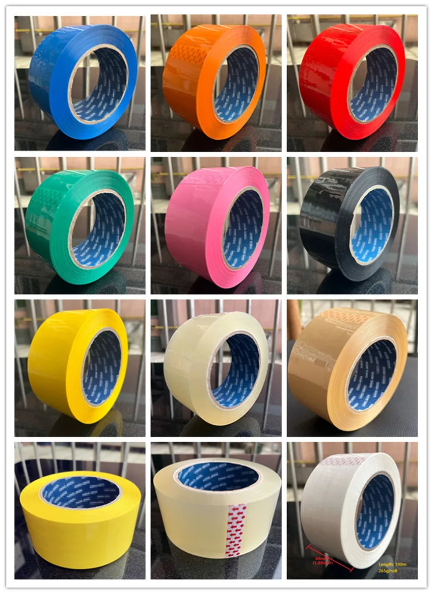 Premium BOPP Packaging Tape 2"x110yd Heavy Duty Waterproof Tear-Resistant Strong Adhesive for Carton Boxes Sealing Multicolor