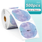 Phomemo PM241 Shipping Printer Label Sticker Round Paper Square Label Rainbow Color for DIY Logo Design Small Business Adress