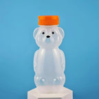 Cute Bear Shaped Bottle Plastic Drink Container Cartoon Honey Bear Straw Cup with Flexible Straws for Milk Juice Honey Storage