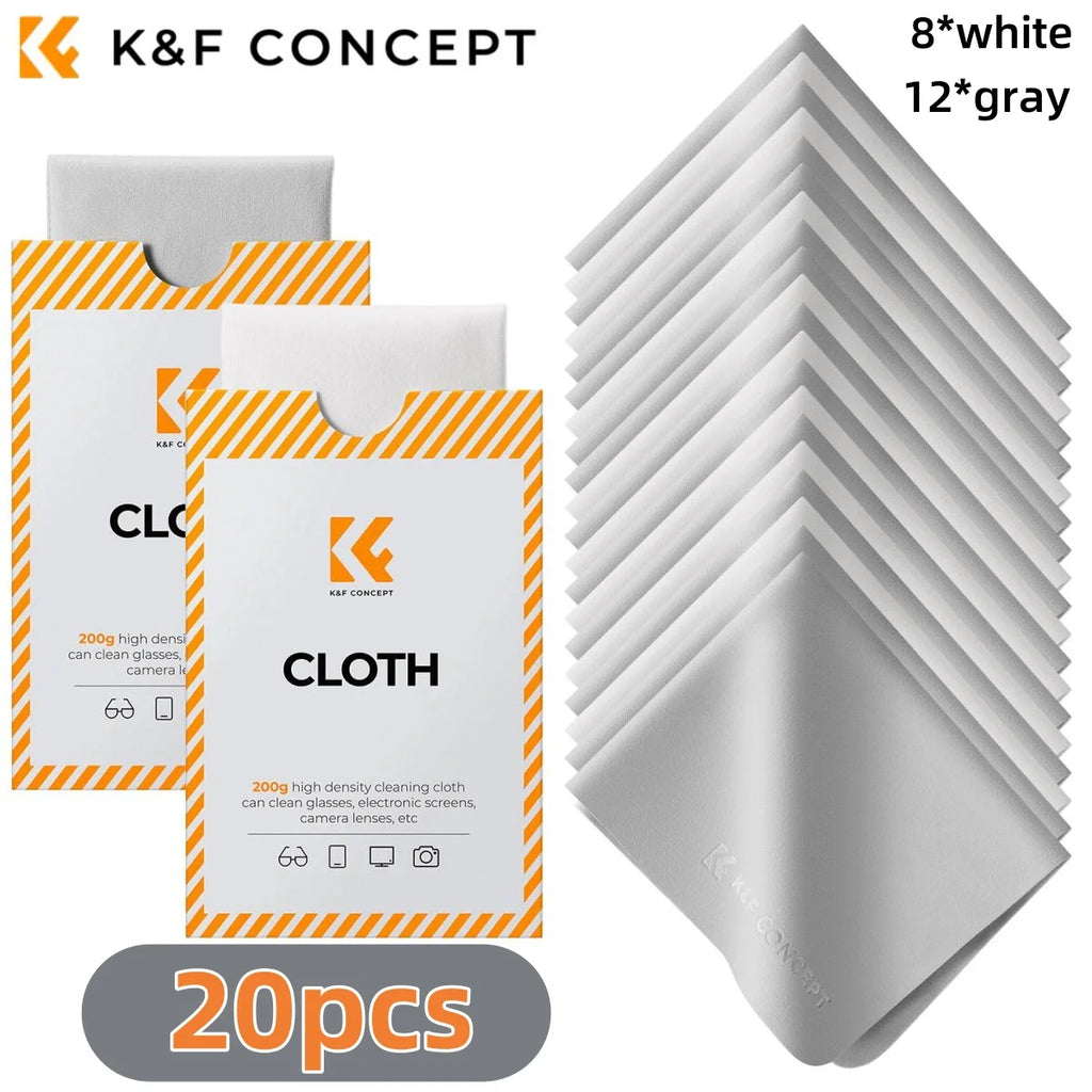 K&F CONCEPT 6*7inch Premium Microfiber Cleaning Cloths Lens Cleaning Cloth for Camera Lenses, Eyeglasses, Phone Screens, Cameras